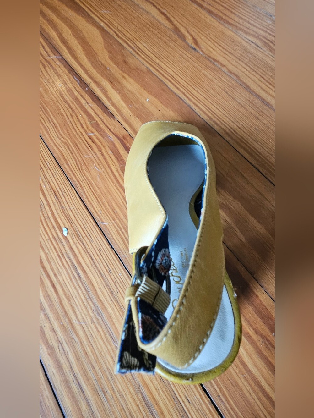 Women's Mustard Slingback Block Heel Sandals - Picture 6 of 11